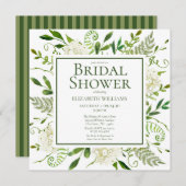 ホワイトアジサイフローラ水彩ブライダルシャワー 招待状 (正面/裏面)