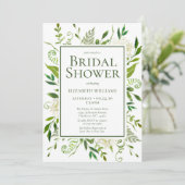 ホワイトアジサイフローラ水彩ブライダルシャワー 招待状 (スタンド正面)