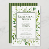 ホワイトアジサイフローラ水彩リハーサルディナー 招待状 (正面/裏面)