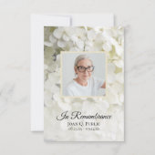 ホワイトアジサイフローラ葬儀悔やみや弔慰 サンキューカード (正面)