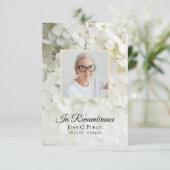 ホワイトアジサイフローラ葬儀悔やみや弔慰 サンキューカード (スタンド正面)