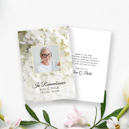 ホワイトアジサイフローラ葬儀悔やみや弔慰 サンキューカード