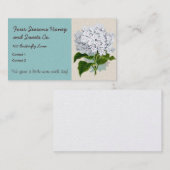 ホワイトアジサイヴィンテージボタニカルイラストレーション 名刺 (正面/裏面)