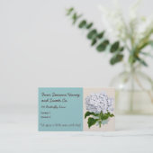 ホワイトアジサイヴィンテージボタニカルイラストレーション 名刺 (スタンド正面)