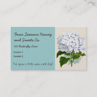 ホワイトアジサイヴィンテージボタニカルイラストレーション 名刺
