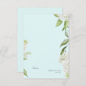 ホワイトアジサイ結婚アシーフ空白のム サンキューカード (正面/裏面)