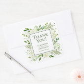 ホワイトアジサイ結婚フローラ感謝 スクエアシール (封筒)