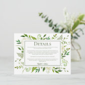 ホワイトアジサイ結婚フローラ詳細 エンクロージャーカード (スタンド正面)