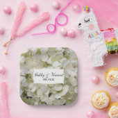 ホワイトアジサイ結婚フローラ ペーパープレート (パーティー)