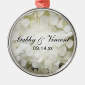 ホワイトアジサイ結婚フローラ メタルオーナメント (正面)