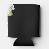 ホワイトアジサイ結婚式の引き出物ブラック 缶クーラー (裏面)