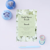 ホワイトアジサイ花の予算ブライダルシャワー チラシ (シングル)