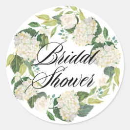 ホワイトアジサイ花リースブライダルシャワー ラウンドシール