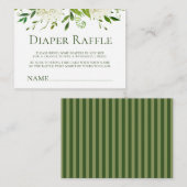 ホワイトアジサイ赤ちゃんシャワーおむつラッフル エンクロージャーカード (正面/裏面)