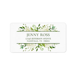 ホワイトアジサイ赤ちゃんシャワー差出人住所 ラベル