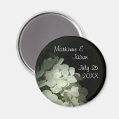 ホワイトアジサイ金沢ラウンドマグネット マグネット (正面/裏面)