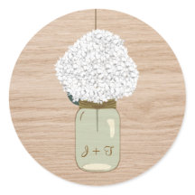 ホワイトアジサイ&カントリーメイソンジャーブライダルシャワー