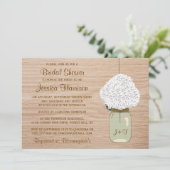 ホワイトアジサイ&カントリーメイソンジャーブライダルシャワー 招待状 (スタンド正面)