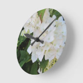 ホワイトアジサイ ラウンド壁時計 (傾斜)
