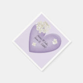 ホワイトアジサイonハート記念日 スタンダードカクテルナプキン (角)