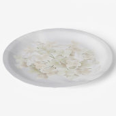 ホワイトアジサイonホワイト抽象芸術 ペーパープレート (アングル)