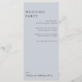 ホワイトアジランゲアダスティーブルー結婚式 プログラム (裏面)