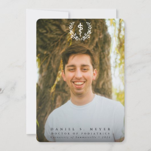 ホワイトアスクレピオス医学部2写真卒業 案内状 (正面)