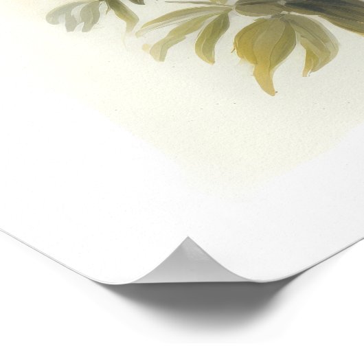 ホワイトアスティルベフラワーアートプリントポスター ポスター (角)