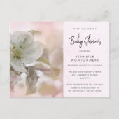 ホワイトアップルブロッサム写真ベビーシャワー インビテーションポストカード (正面)