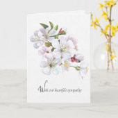 ホワイトアップルブロッサム悔やみや弔慰 カード (黄色い花)