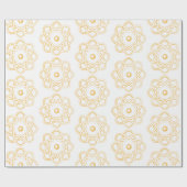 ホワイトアトム記号の黄色 ラッピングペーパー (フラット)