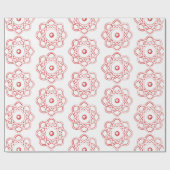 ホワイトアトム記号（赤） ラッピングペーパー (フラット)