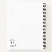 ホワイトアドオン名のミニマル黒猫 ノートブック (裏面)