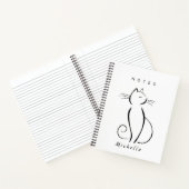 ホワイトアドオン名のミニマル黒猫 ノートブック (内部)