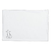 ホワイトアドオン名のミニマル黒猫 枕カバー (裏面)