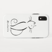 ホワイトアドオン名のミニマル黒猫 Case-Mate iPhoneケース (裏面(横))