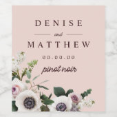 ホワイトアネモネオンバラ赤面 ワインラベル (シングルラベル)