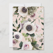 ホワイトアネモネオン赤面バラブライダルシャワー 招待状 (裏面)