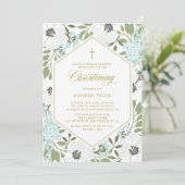 ホワイトアネモネスブルーフローラボーイ《キリスト教》洗礼式や命名式 招待状 (スタンド正面)