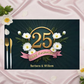 ホワイトアネモネス25結婚周年ランチョンマット ペーパーパッド