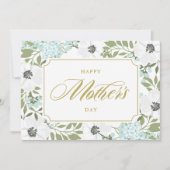 ホワイトアネモネズブルーフローラハッピーマザーズデイ カード (正面)
