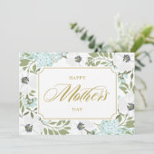 ホワイトアネモネズブルーフローラハッピーマザーズデイ カード (スタンド正面)