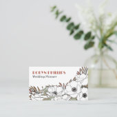 ホワイトアネモネボホパレットグリーンQRコード 名刺 (スタンド正面)