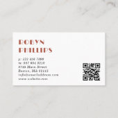 ホワイトアネモネボホパレットグリーンQRコード 名刺 (裏面)