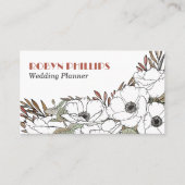 ホワイトアネモネボホパレットグリーンQRコード 名刺 (正面)