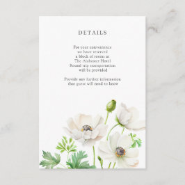 ホワイトアネモネ花詳細エンクロージャカード エンクロージャーカード