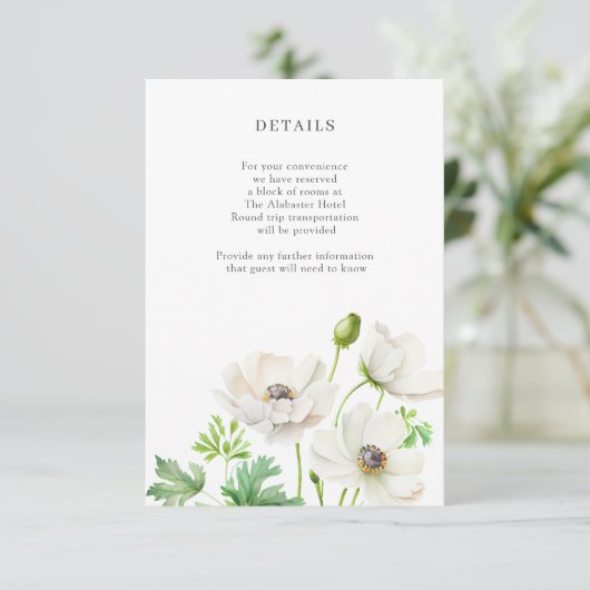 ホワイトアネモネ花詳細エンクロージャカード エンクロージャーカード (スタンド正面)