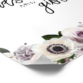 ホワイトアネモンと紫のフローラカードとギフト ポスター (角)