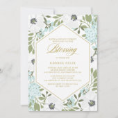 ホワイトアネモンスブルーフローラベビー賛美ズ 招待状 (正面)