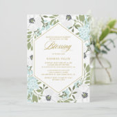 ホワイトアネモンスブルーフローラベビー賛美ズ 招待状 (スタンド正面)